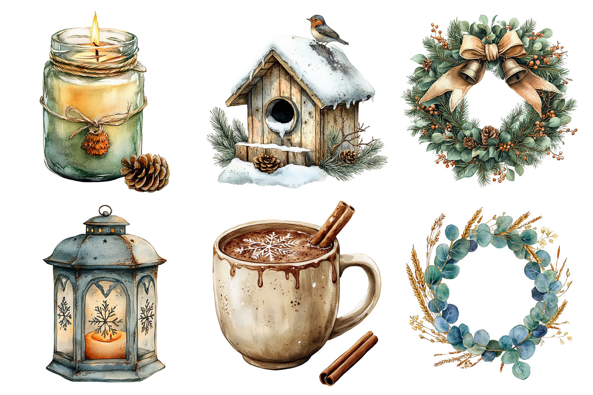 Neutral Rustic Christmas Clipart Bun, an Illustration by Daily.Designs (Photo 3 of 5)
