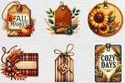 Vintage Wooden Autumn Tags Clipart, an Illustration by Black Bird Studio (Thumbnail 2 of 6)