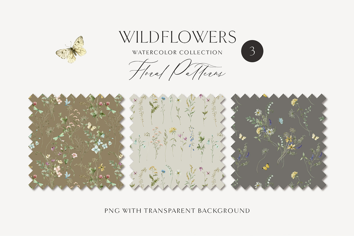 WILDFLOWERS delicate floral clipart, a Person Illustration by long summer (Photo 12 of 12)