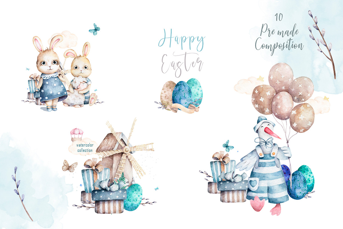 Happy Easter Spring Set, an Animal Illustration by Ann Art Houze (Photo 6 of 17)