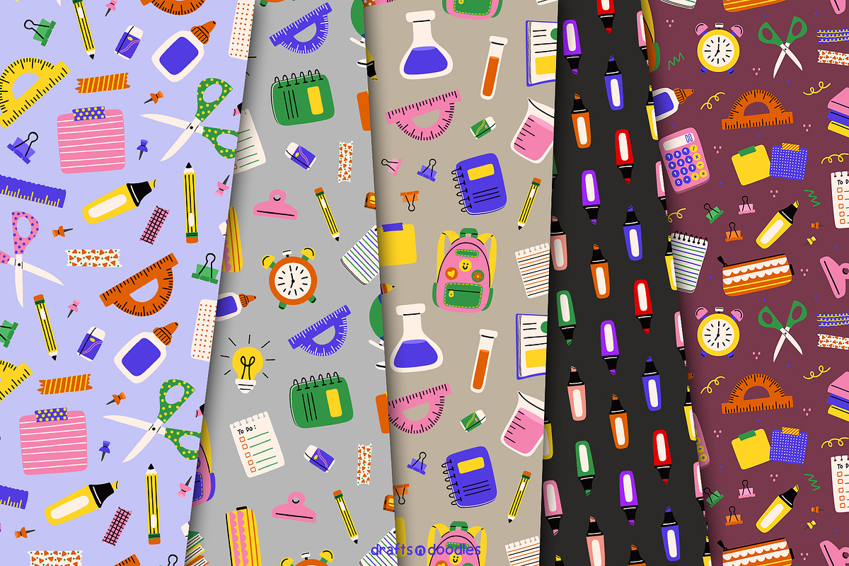 Back to School Clipart and Patterns, a Pattern Graphic by Drafts n Doodles (Photo 6 of 12)