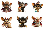 Cute Bats Clipart Bundle, a Seasonal Illustration by CreationArt (Thumbnail 5 of 5)