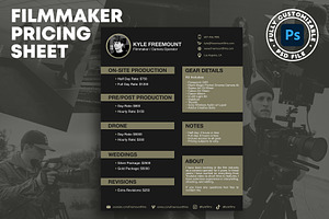 Videography Pricing Sheet Template