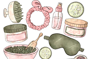 Watercolor Spa Wellness Clipart PNG, a Healthcare Illustration by Lenninator Digital (Thumbnail 7 of 10)