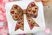 Patchwork Valentine’s Day Bow PNG, an Illustration by CreationArt (Thumbnail 4 of 5)