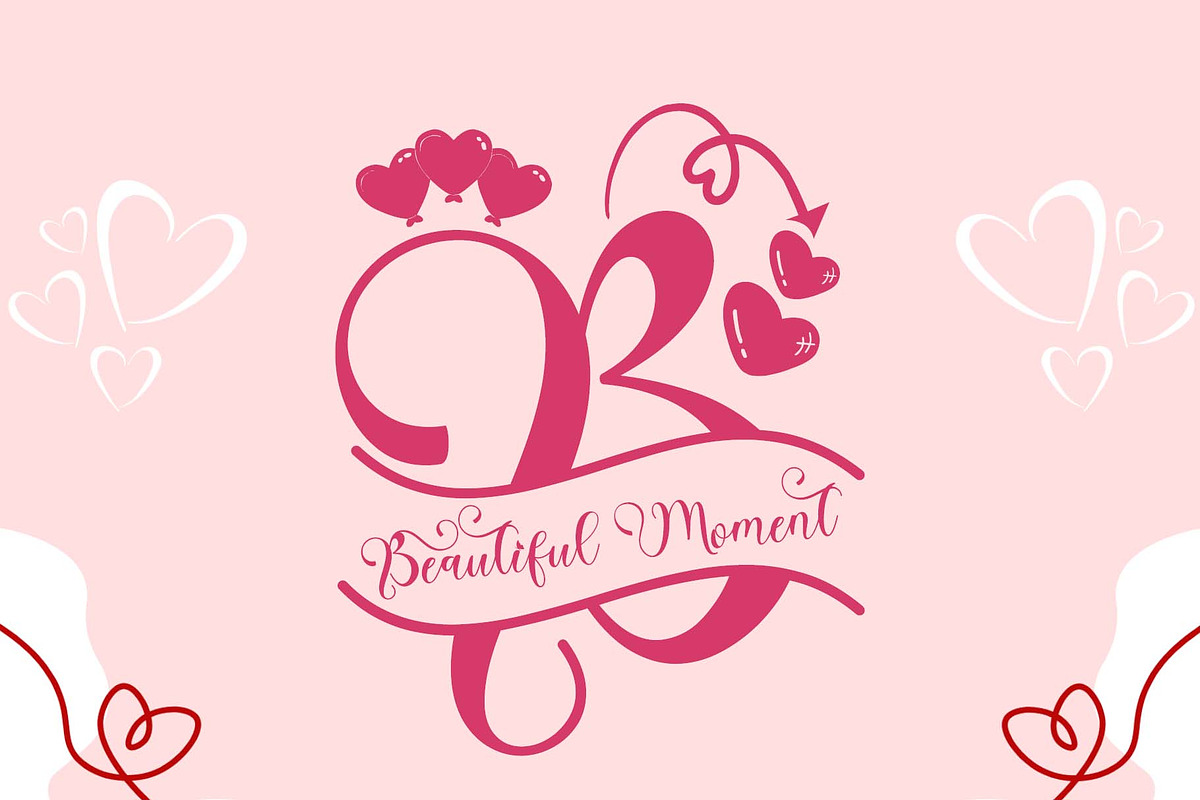 Dainty Valentine Monogram, a Handwritten Font by Yoga Letter (Photo 3 of 6)