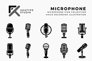 Microphone Icon Collection, a Solid Icon by Akatype Studio (Thumbnail 1 of 3)