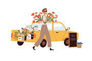 Florists working at flower shop set, a Person Illustration by Good Studio (Thumbnail 7 of 9)