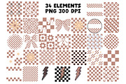 Checkered Taupe Retro Clipart Set, an Object Graphic by Brush Lab (Thumbnail 2 of 7)