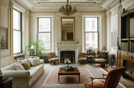 A luxurious Neoclassical style house living room featuring ornate architectural, an Architecture Photo by Textures & Backgrounds