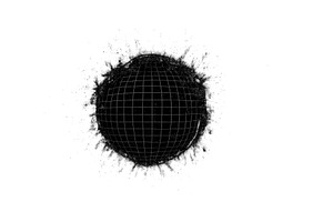 Black sphere with grid pattern, an Abstract Photo by ZinetroN