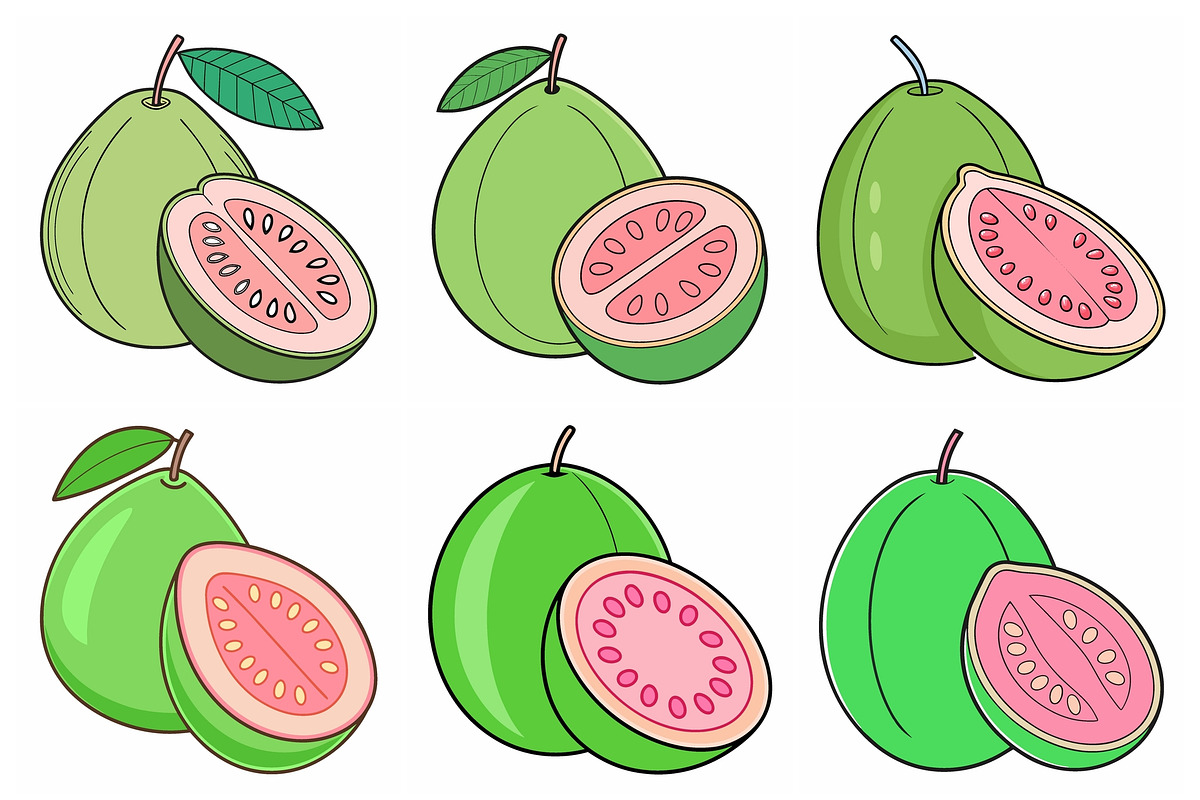 Illustration of green guavas, an Object Graphic by Billah Hub