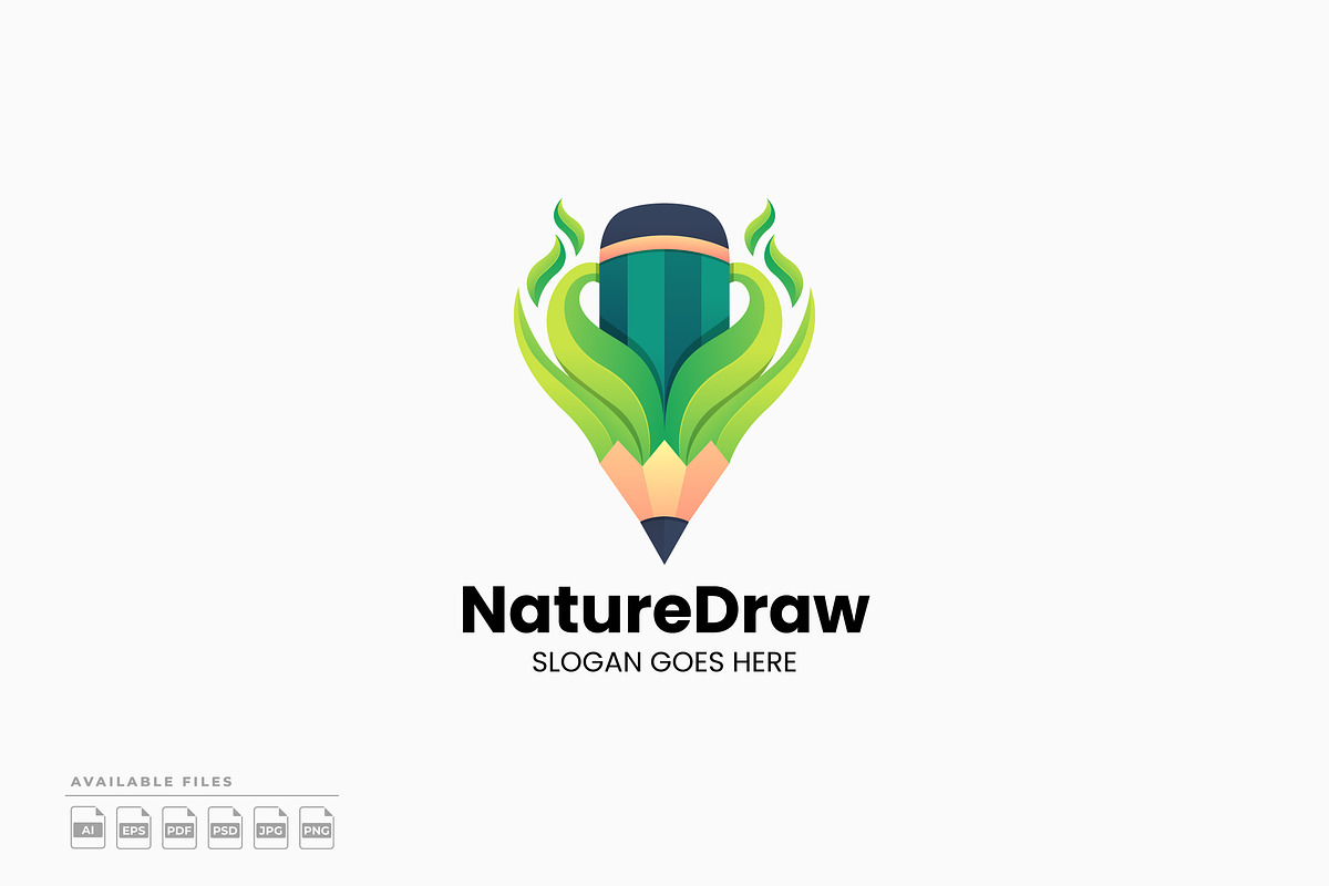Nature Draw Gradient Colorful Logo, a Branding & Logo Template by Zeer Graphic