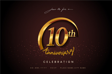 Golden anniversary logo & Gold ring, a Card Template by OtpirusGraphic