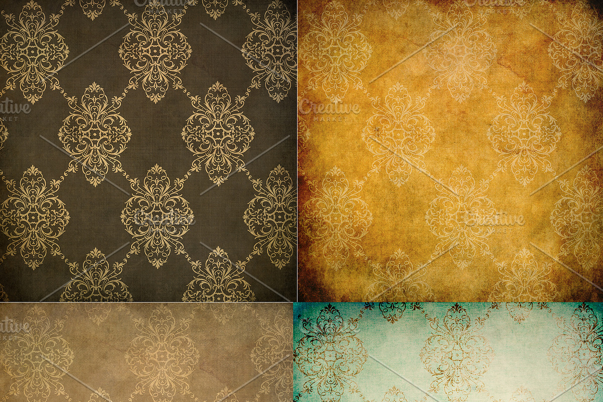 Vintage Damask Background Patterns preview 4