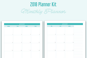 Printable Planner Kit For 2018