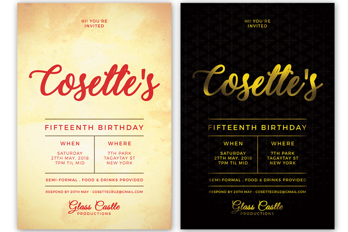 Simple Birthday Invitation, a Card Template by KiraYamato Design Studio (Photo 2 of 7)