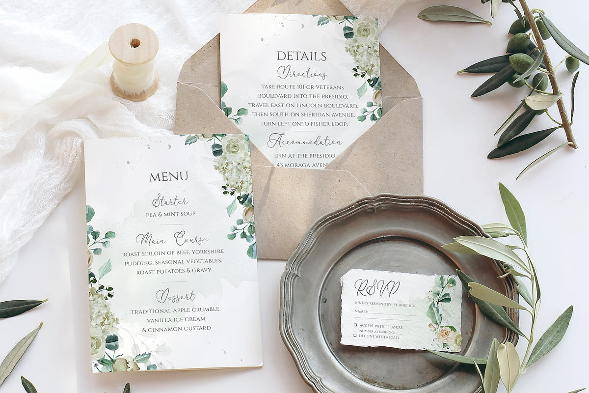 Cream Roses Wedding Invite Set, an Invitation Template by R Whitehurst Design (Photo 5 of 9)