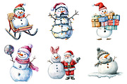 Funny Christmas Snowman Clipart, an Illustration by Daily.Designs (Thumbnail 5 of 5)
