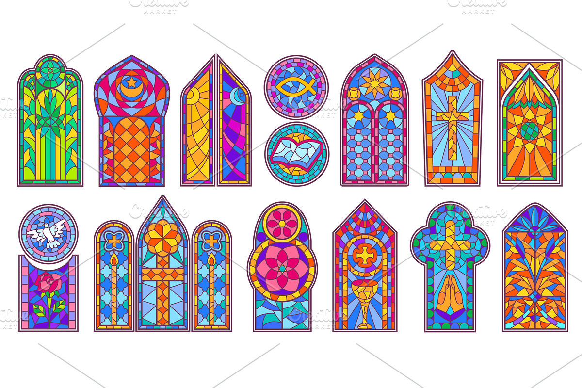 Church stained glass windows, an Illustration by winwin.art