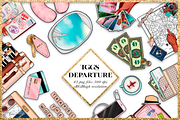 Summer Vacation Clipart Set, an Illustration by The GG Shop (Thumbnail 1 of 8)