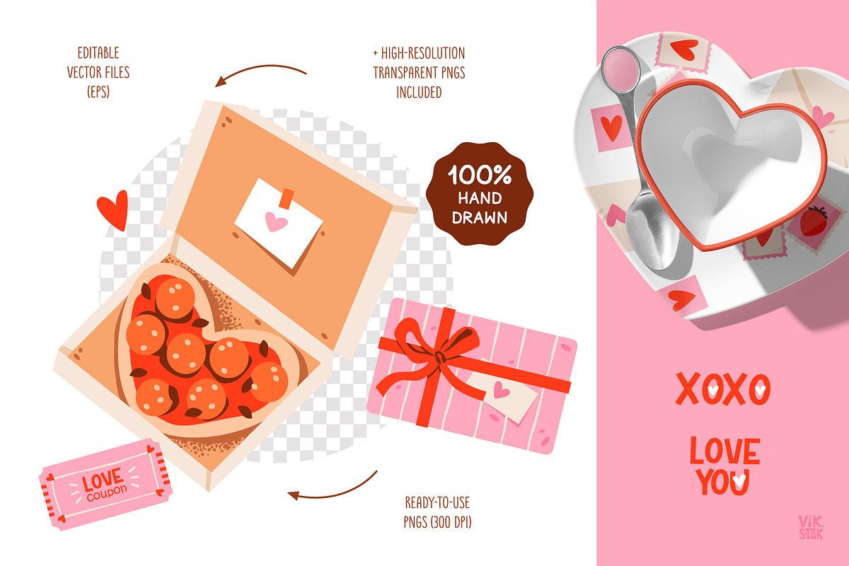 Cute Valentine’s Day Clipart Set, an Object Graphic by vik.stock (Photo 6 of 6)