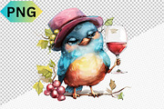 Funny Bird With Wine Glass Clipart, a Graphic by crative8112 (Thumbnail 3 of 13)