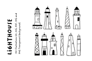 50+ Lighthouse Hand-Drawn Set, an Object Illustration by The Journey Atelier (Thumbnail 3 of 6)