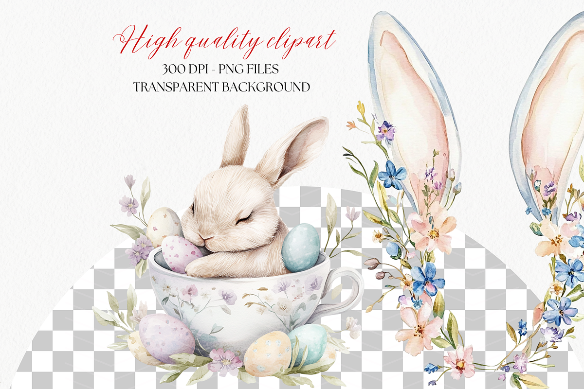 Watercolor Pastel Easter Clipart, an Animal Illustration by ClipArtCharm (Photo 5 of 5)