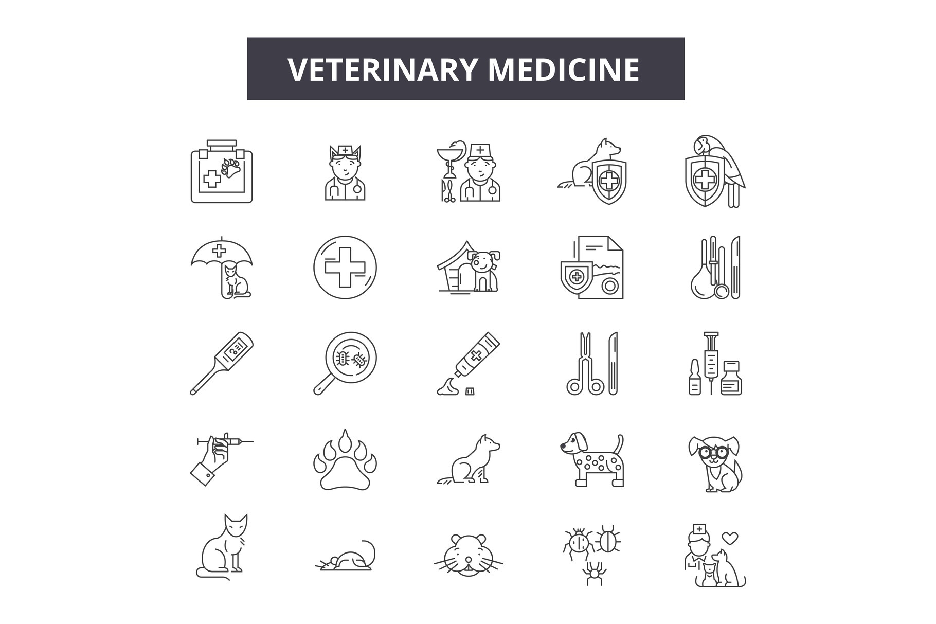 Veterinary medicine line icons, an Object Graphic by urban icon