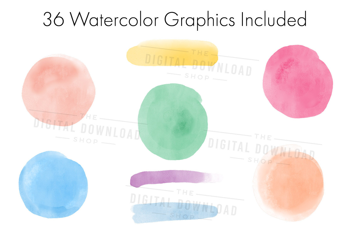 Watercolor Elements Clipart, an Object Graphic by The Digital Download Shop (Photo 4 of 9)