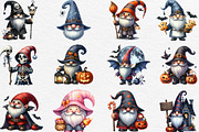 Halloween Gnome Clipart, an Illustration by Black Bird Studio (Thumbnail 2 of 6)