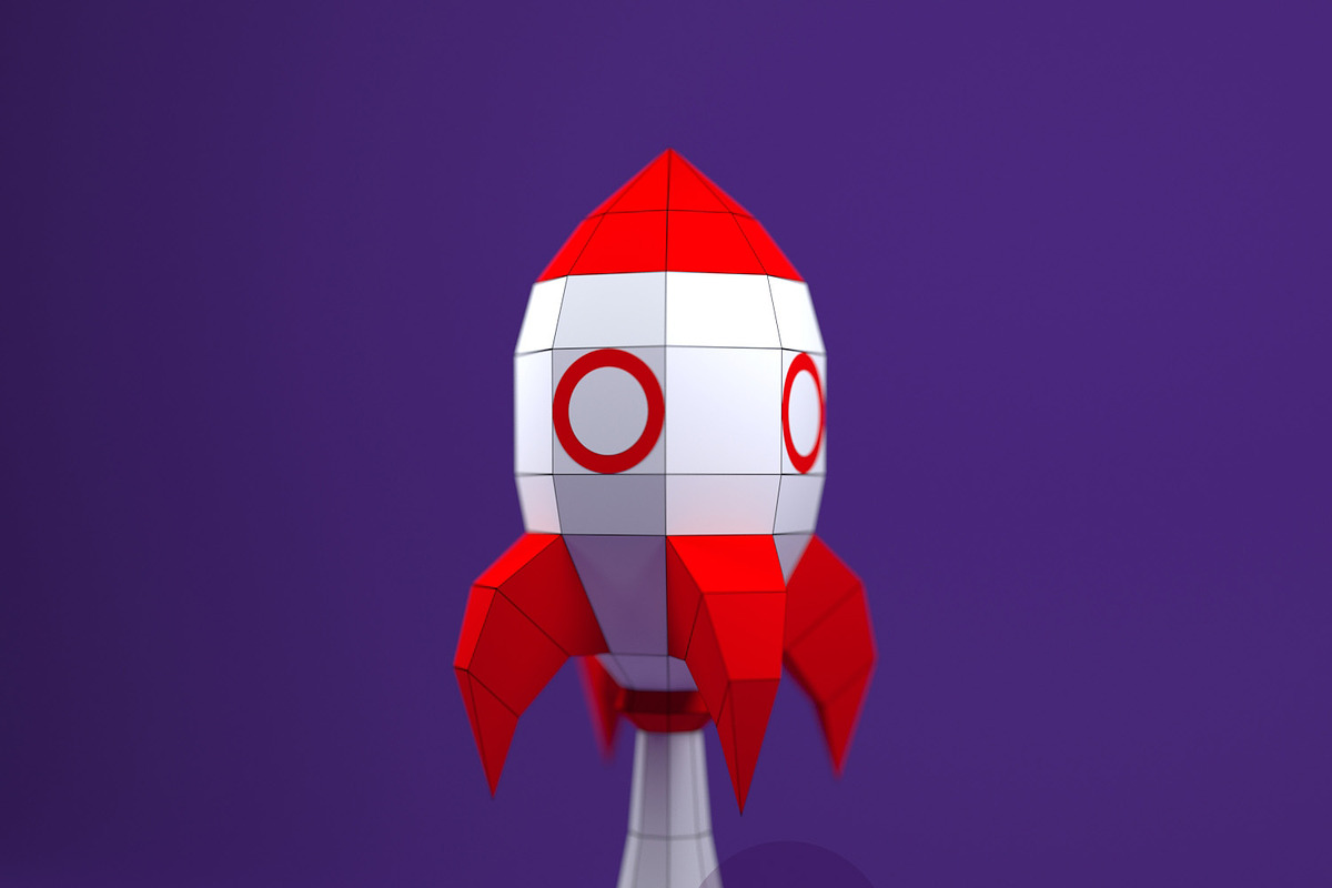 DIY Rocket 3D model template, a Graphic by PolyFish (Photo 4 of 4)