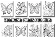 Butterfly Coloring Pages for Kids, an Animal Illustration by Design Home (Thumbnail 3 of 7)
