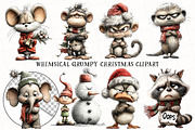 Whimsical Grumpy Christmas Clipart, an Illustration by OK Design (Thumbnail 2 of 7)