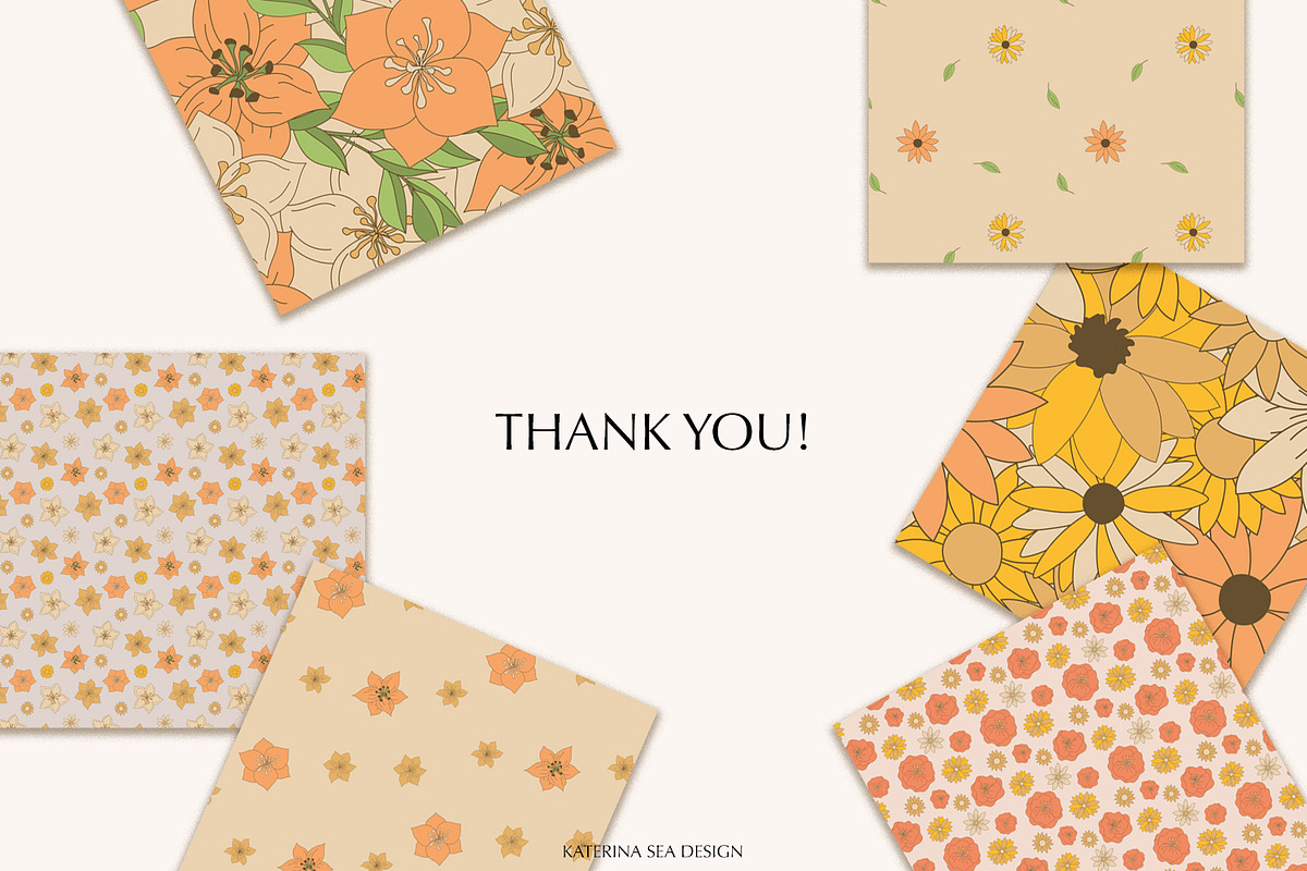 Summer flowers vector patterns, a Pattern Graphic by Katerina.Sea.Design (Photo 10 of 10)