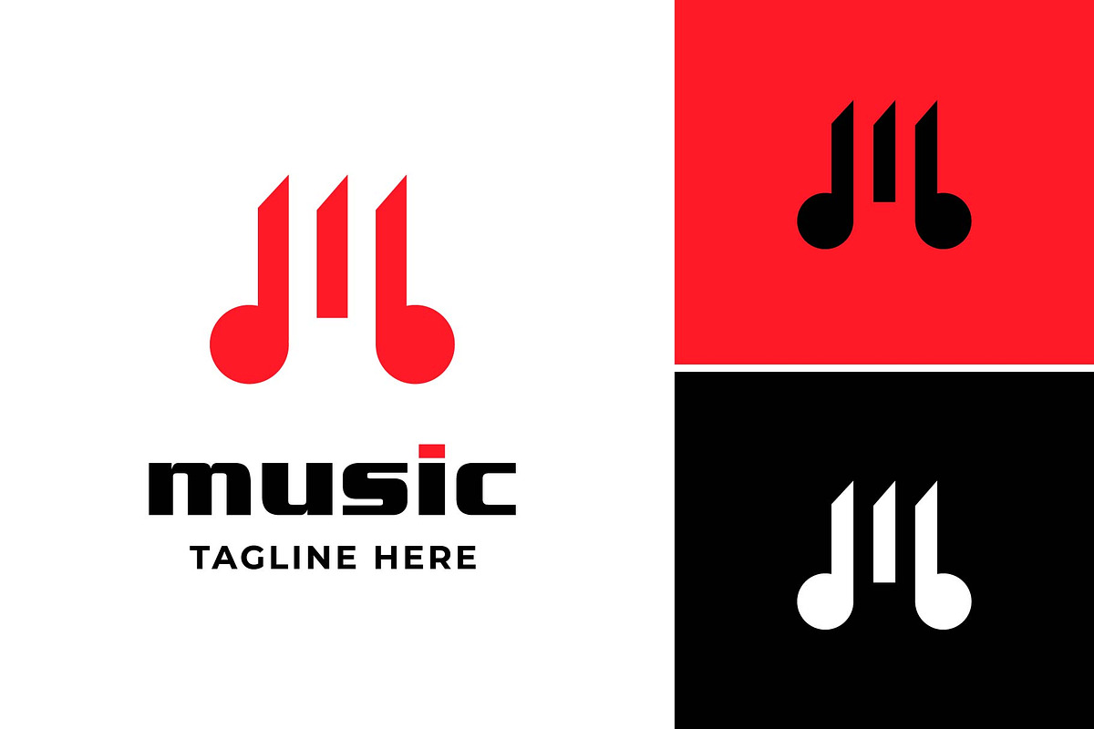 Letter M with Note Music Logo, a Branding & Logo Template by funpixel