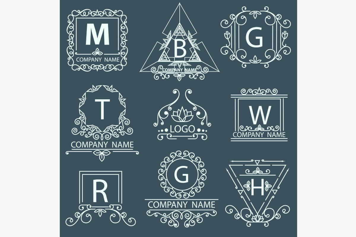 Set victorian logos, ornamental, a Decorative Illustration by ARTYuSTUDIO