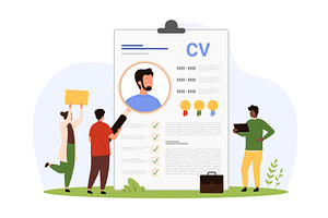 Search for candidate, research of, a Person Illustration by Flashvector
