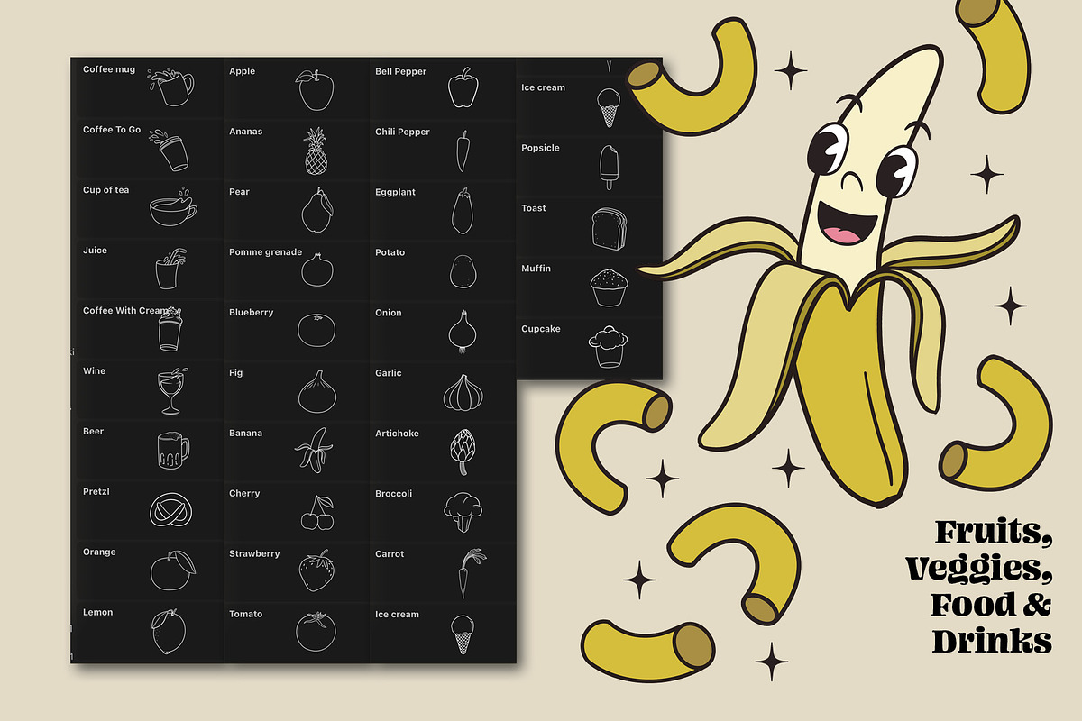 Retro Groovy Procreate Stamp Pack, a Brush Add-On by Pencil Twist (Photo 7 of 11)