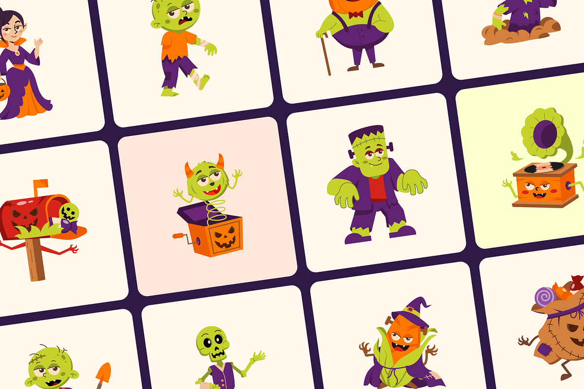 30 Animated Halloween Illustrations, a Seasonal Illustration by Prosymbols (Photo 3 of 4)