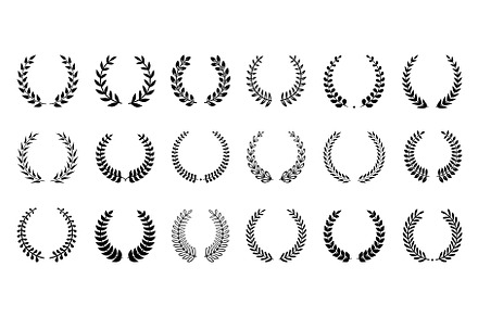 Laurel wreath set. Black wreaths, an Object Illustration by Valerie Bodnar