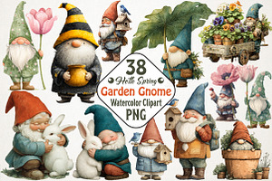 Spring Garden Gnome Clipart Bundle, an Illustration by RobertsArt