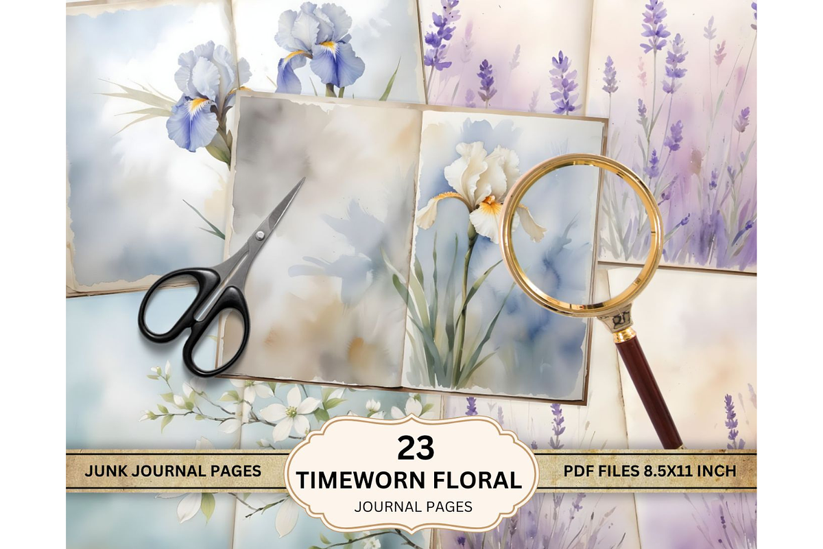 Floral Junk Journal Pages PDF, a Decorative Illustration by Coral Beauty (Photo 5 of 5)
