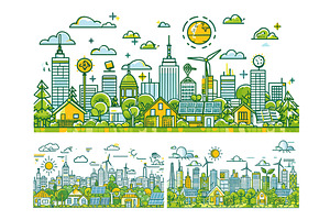 Panoramic Eco City Landscape