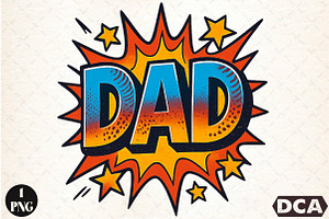 DAD Comic Style Sublimation PNG8, an Illustration by DreamCafeArt