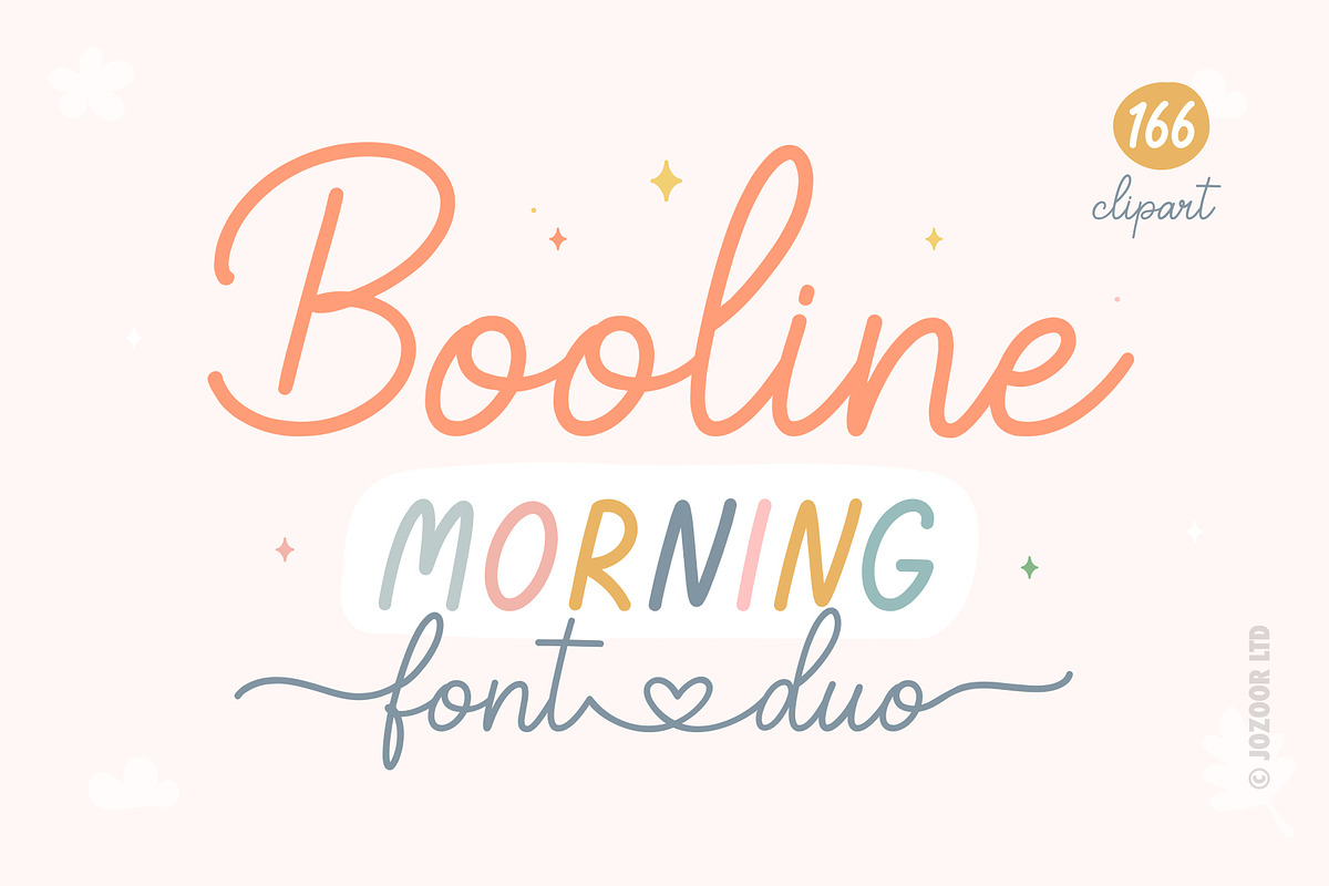 Booline Morning - Monoline Font Duo, a Script Font by Jozoor (Photo 1 of 9)