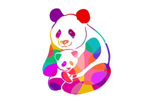 Mother panda with her baby object, an Object Illustration by Nenahliadava Design
