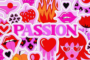Passion - Bright Love Collection, a Decorative Illustration by Leila Divine
