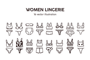 Outline women lingerie underwear set, an Object Illustration by Good Studio